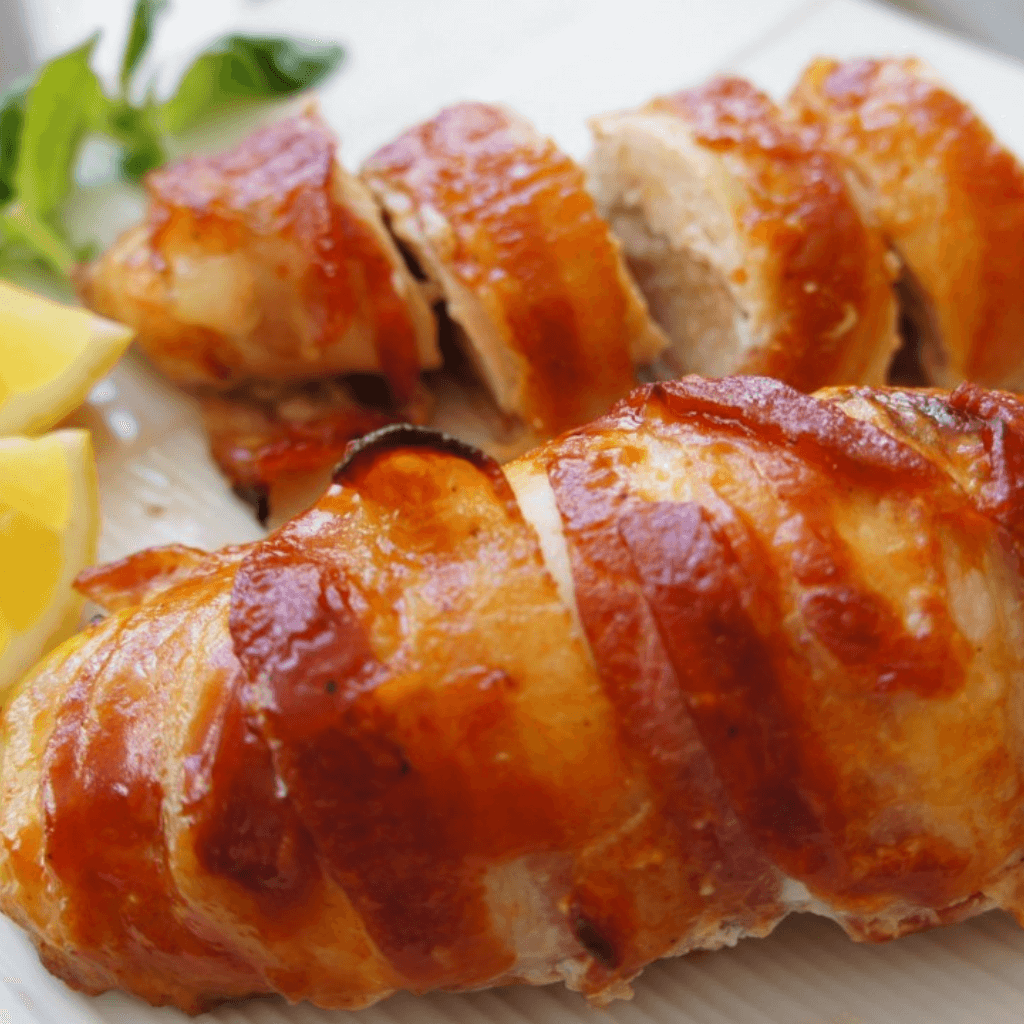 Chicken wrapped in bacon from Sam's Recipe Book