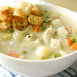 Bowl of Chicken Potpie Soup